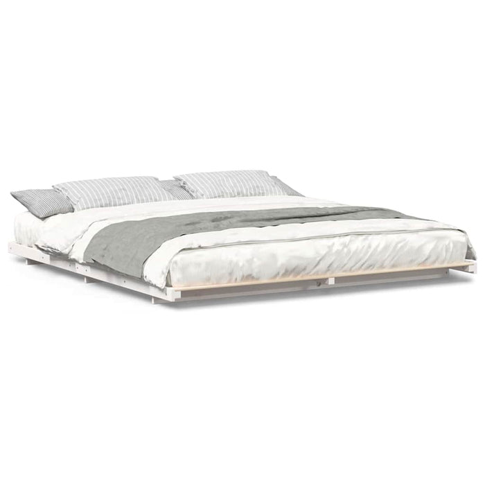 vidaXL Struttura letto a terra Bianco 180 x 210 cm
