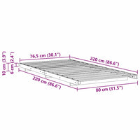 vidaXL Struttura letto a terra Bianco 80 x 220 cm