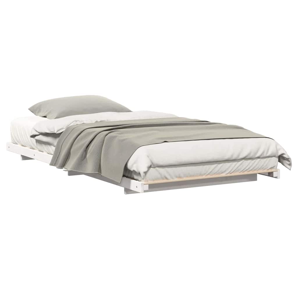 vidaXL Struttura letto a terra Bianco 90 x 220 cm