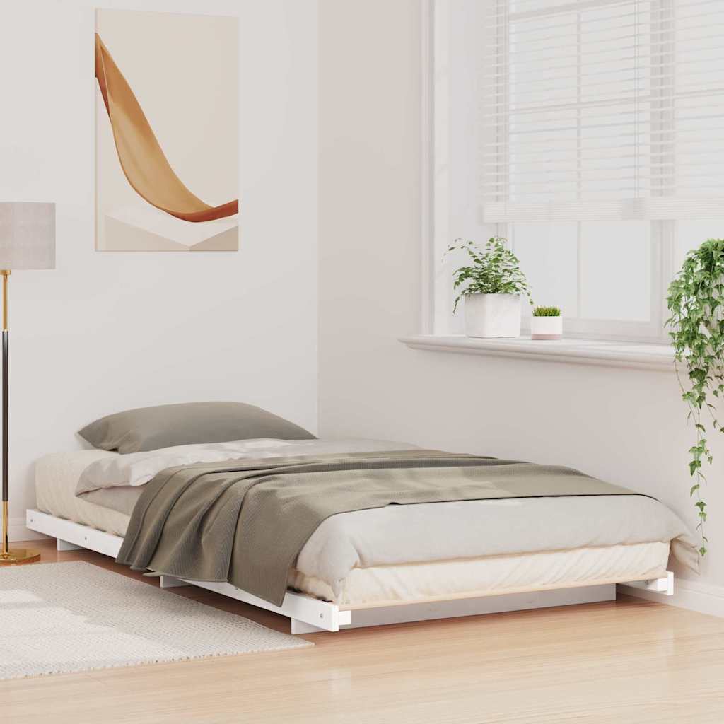 vidaXL Struttura letto a terra Bianco 100 x 220 cm