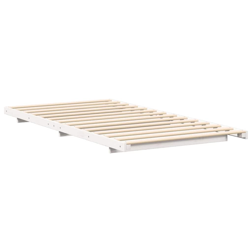 vidaXL Struttura letto a terra Bianco 100 x 220 cm