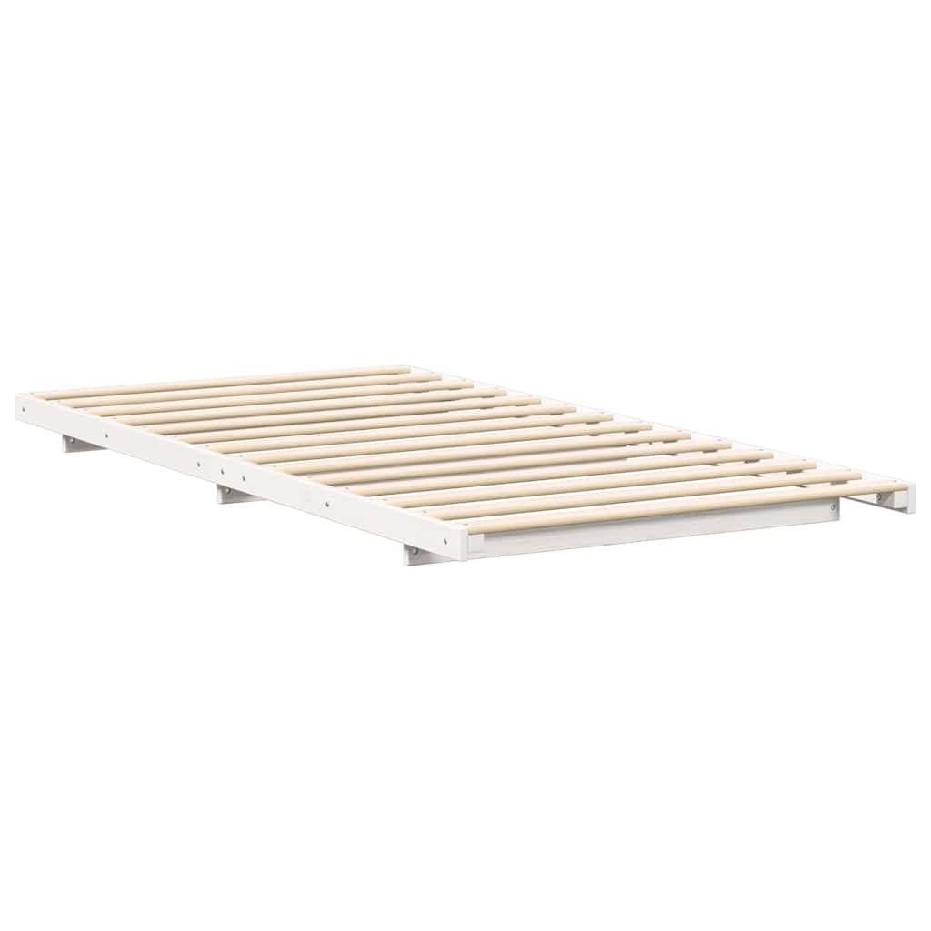 vidaXL Struttura letto a terra Bianco 100 x 220 cm