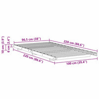 vidaXL Struttura letto a terra Bianco 100 x 220 cm