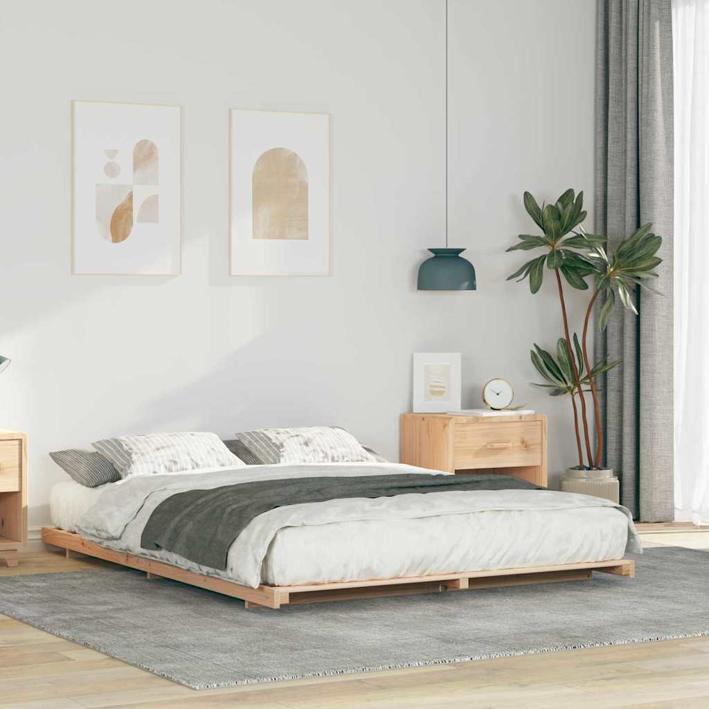 vidaXL Struttura letto a terra Marrone 160 x 220 cm