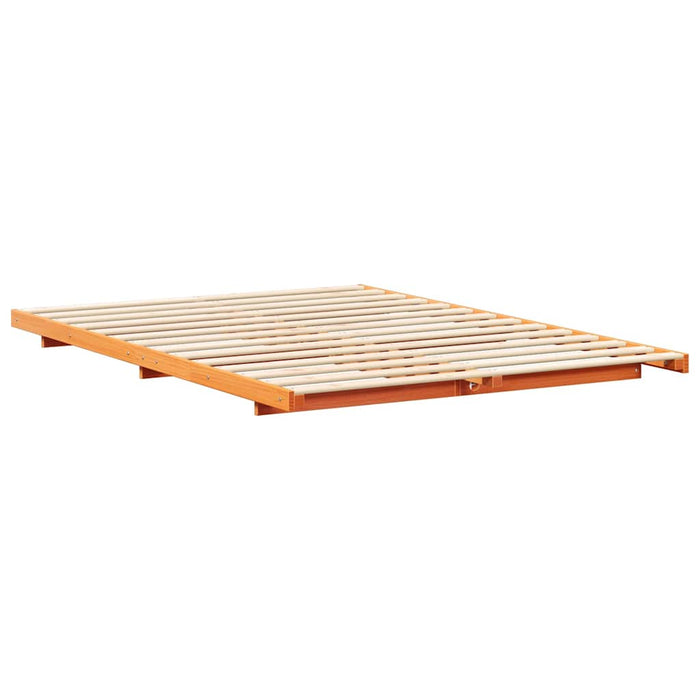 vidaXL Struttura letto a terra Cera marrone 160 x 220 cm