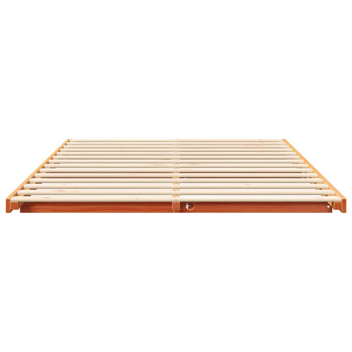 vidaXL Struttura letto a terra Cera marrone 160 x 220 cm