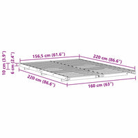 vidaXL Struttura letto a terra Cera marrone 160 x 220 cm