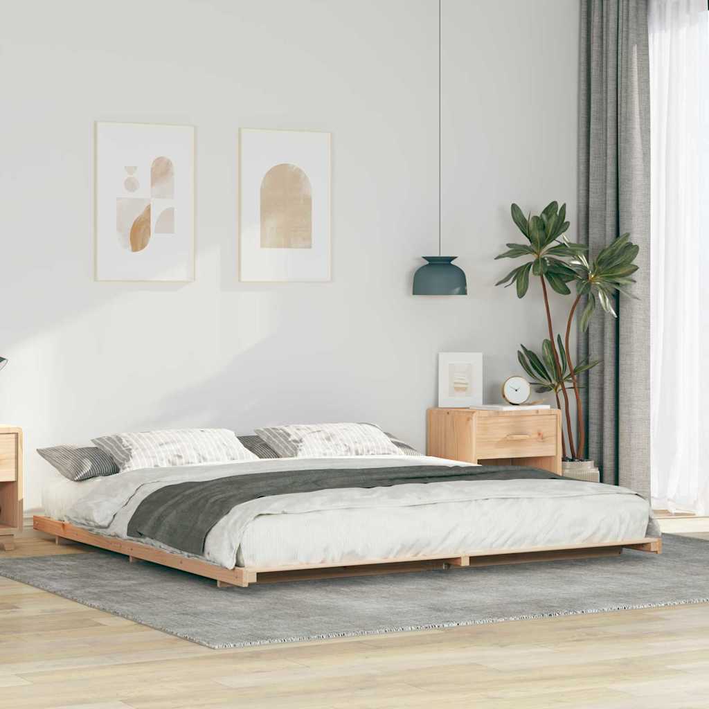 vidaXL Struttura letto a terra Marrone 180 x 220 cm