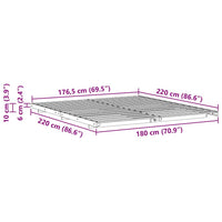 vidaXL Struttura letto a terra Bianco 180 x 220 cm