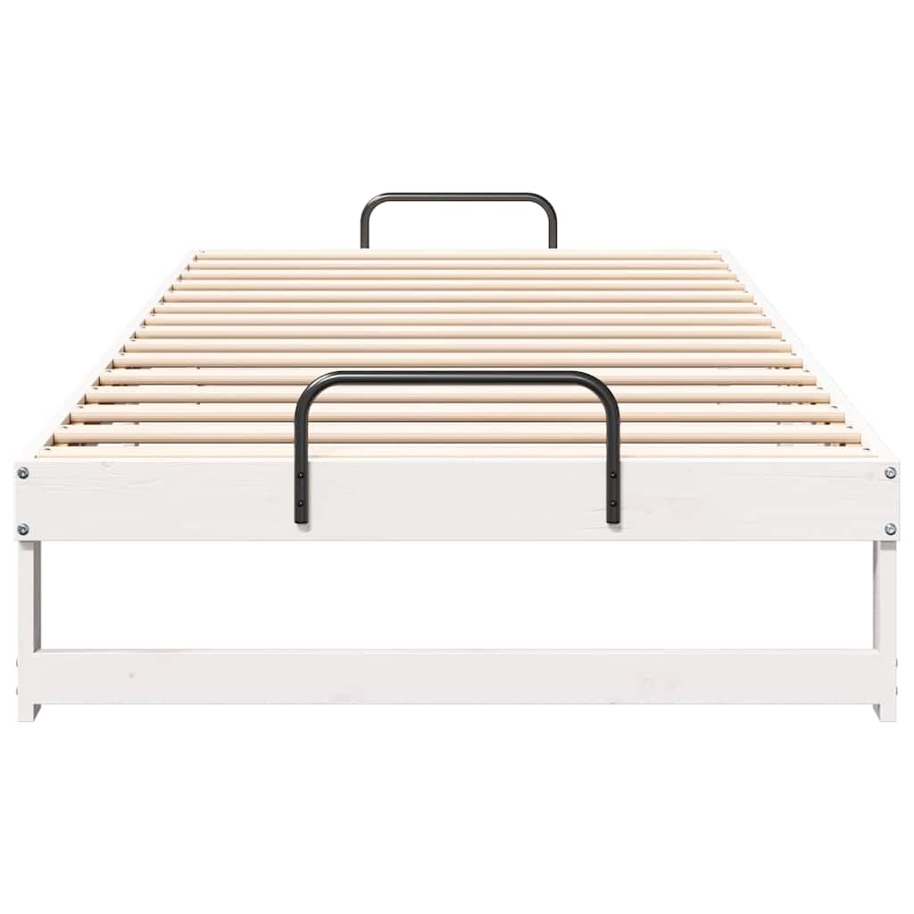 vidaXL Struttura Letto con Manici Bianco Legno di pino massello