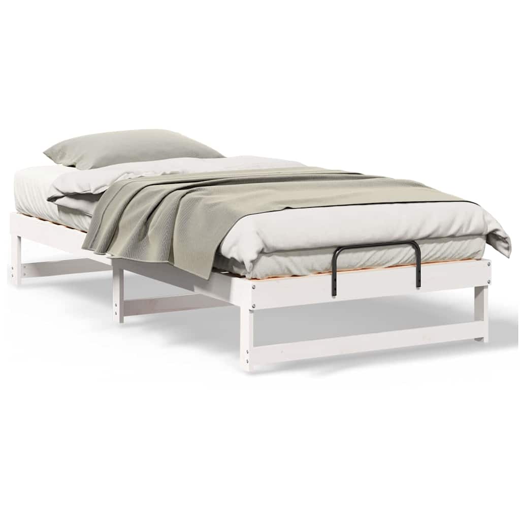 vidaXL Struttura Letto con Manici Bianco Legno di pino massello