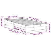 Struttura del letto Marrone 100 x 200 cm Pino massello 873144