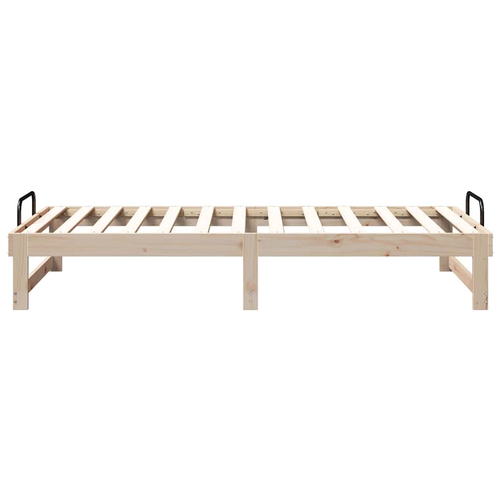 vidaXL Struttura Letto con Manici Marrone Legno di pino massello