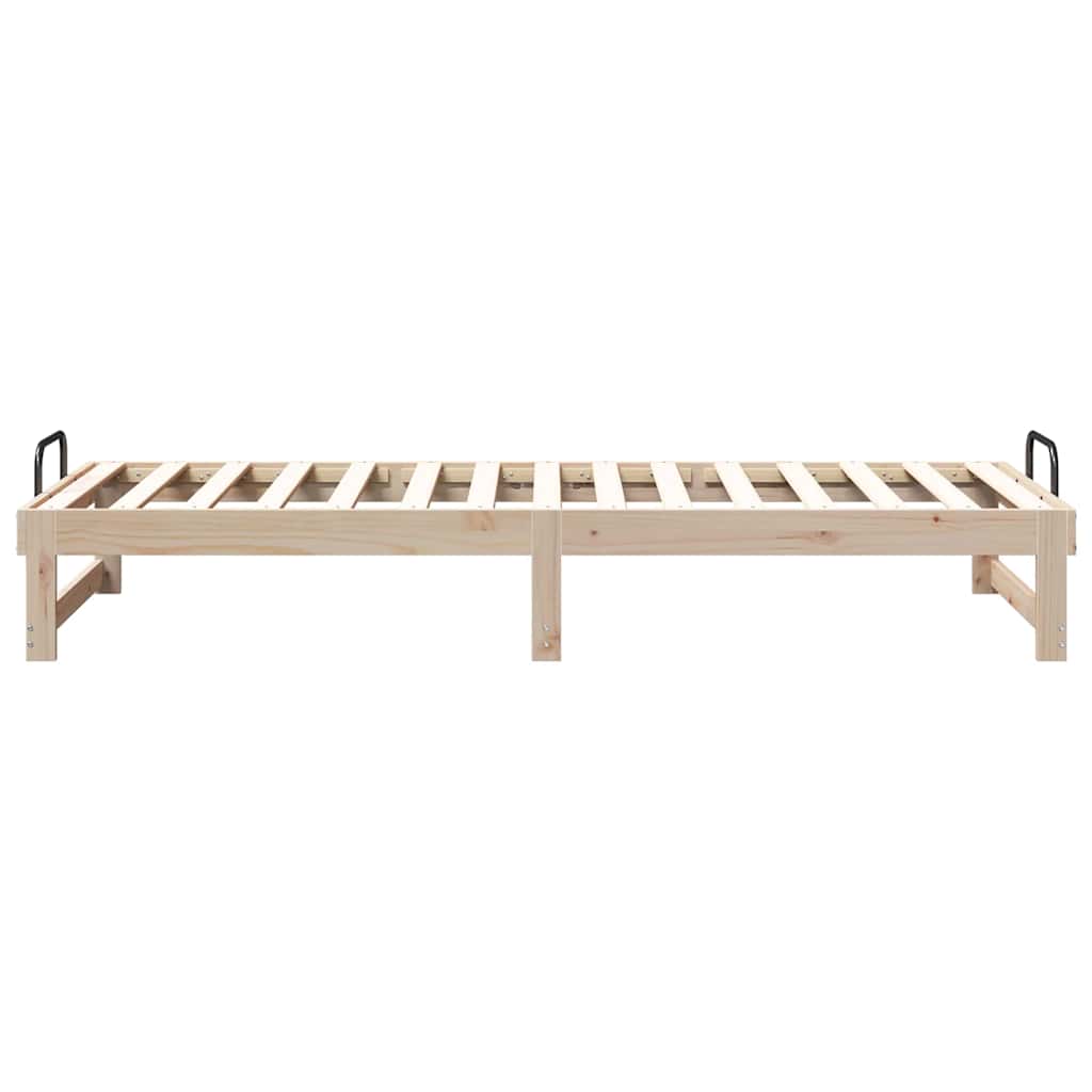 vidaXL Struttura Letto con Manici Marrone Legno di pino massello