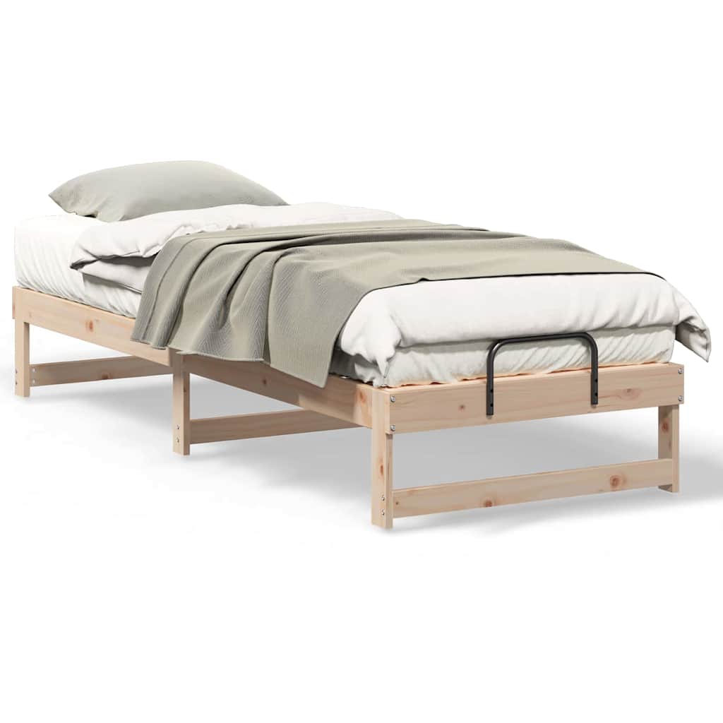 vidaXL Struttura Letto con Manici Marrone Legno di pino massello