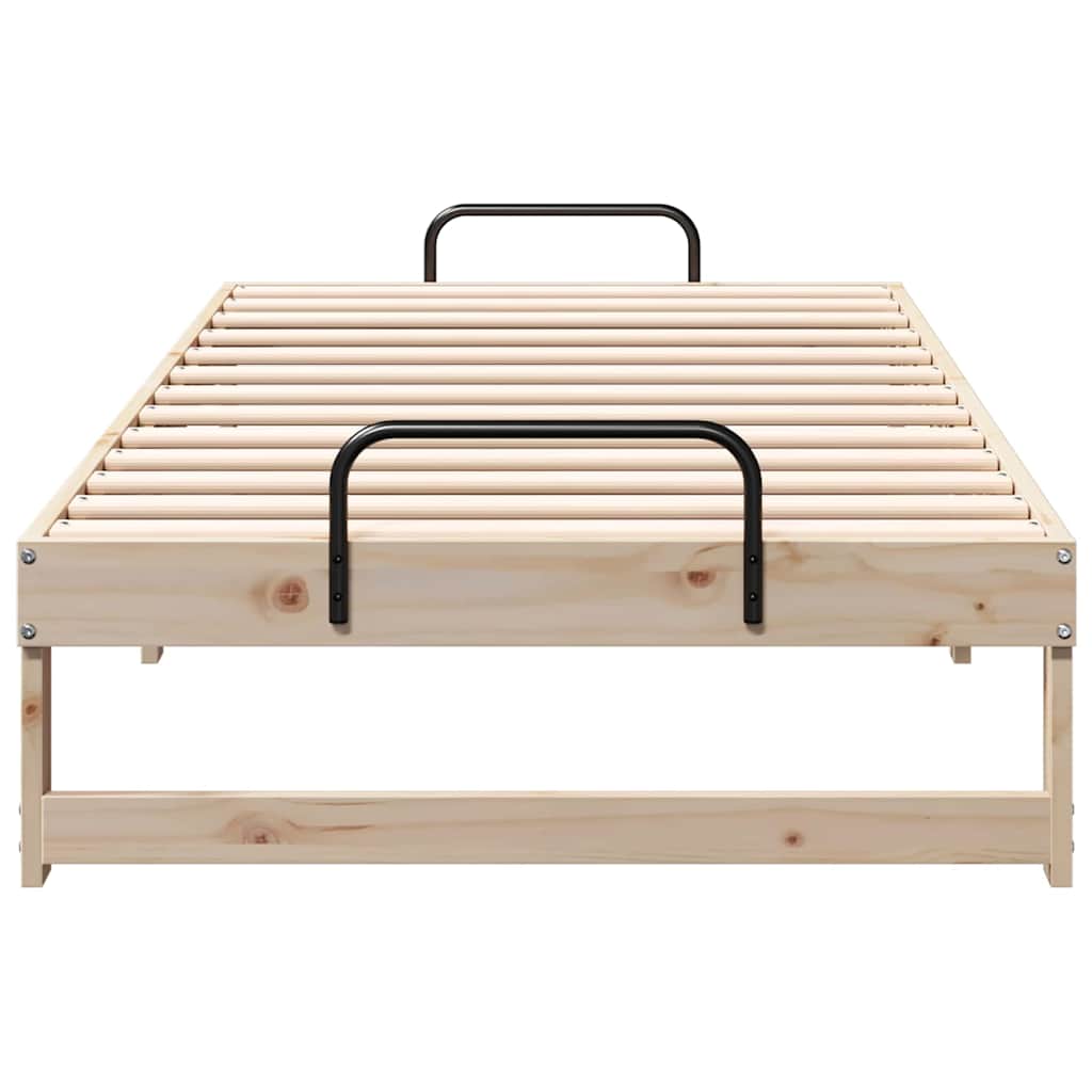 vidaXL Struttura Letto con Manici Marrone Legno di pino massello