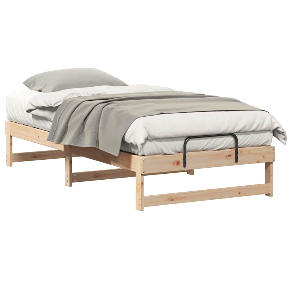 vidaXL Struttura Letto con Manici Marrone Legno di pino massello