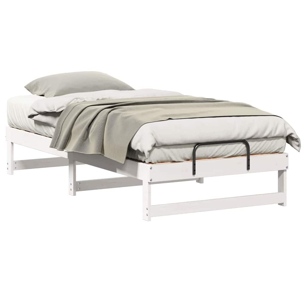 vidaXL Struttura Letto con Manici Bianco Legno di pino massello