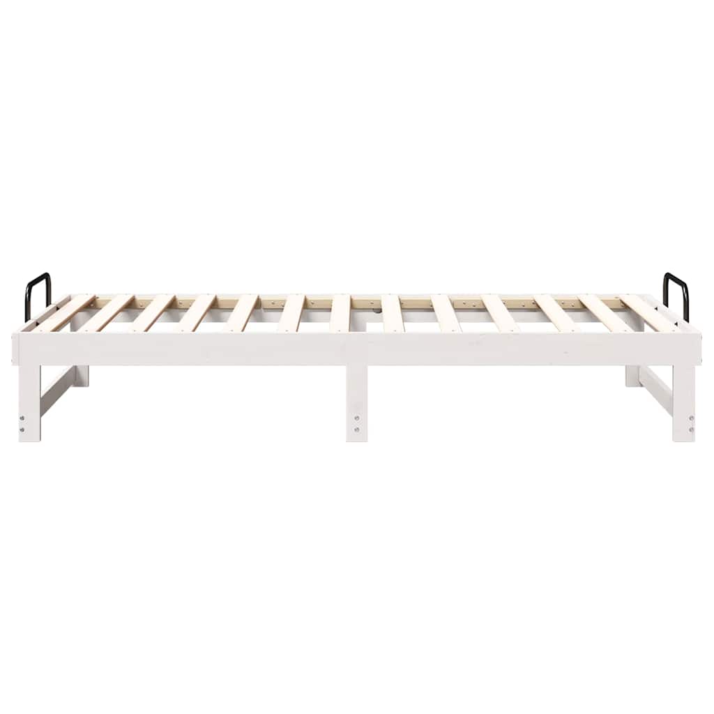 vidaXL Struttura Letto con Manici Bianco Legno di pino massello