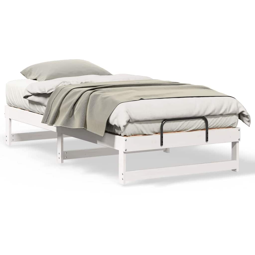 vidaXL Struttura Letto con Manici Bianco Legno di pino massello