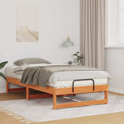 vidaXL Struttura Letto con Manici Marrone Legno di pino massello