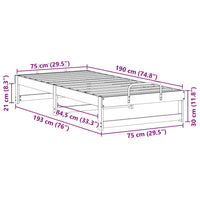 vidaXL Struttura Letto con Manici Marrone Legno di pino massello