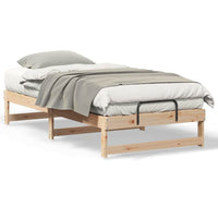 vidaXL Struttura Letto con Manici Marrone Legno di pino massello