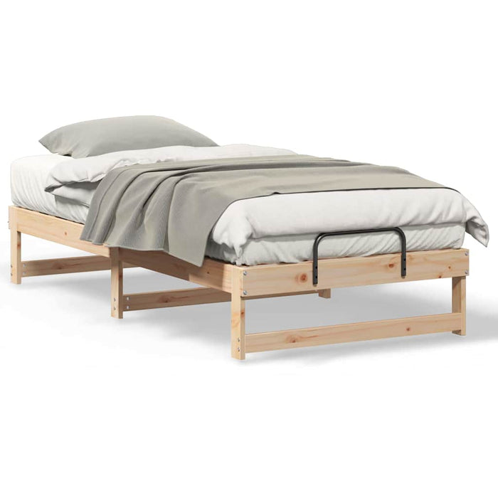 vidaXL Struttura Letto con Manici Marrone Legno di pino massello
