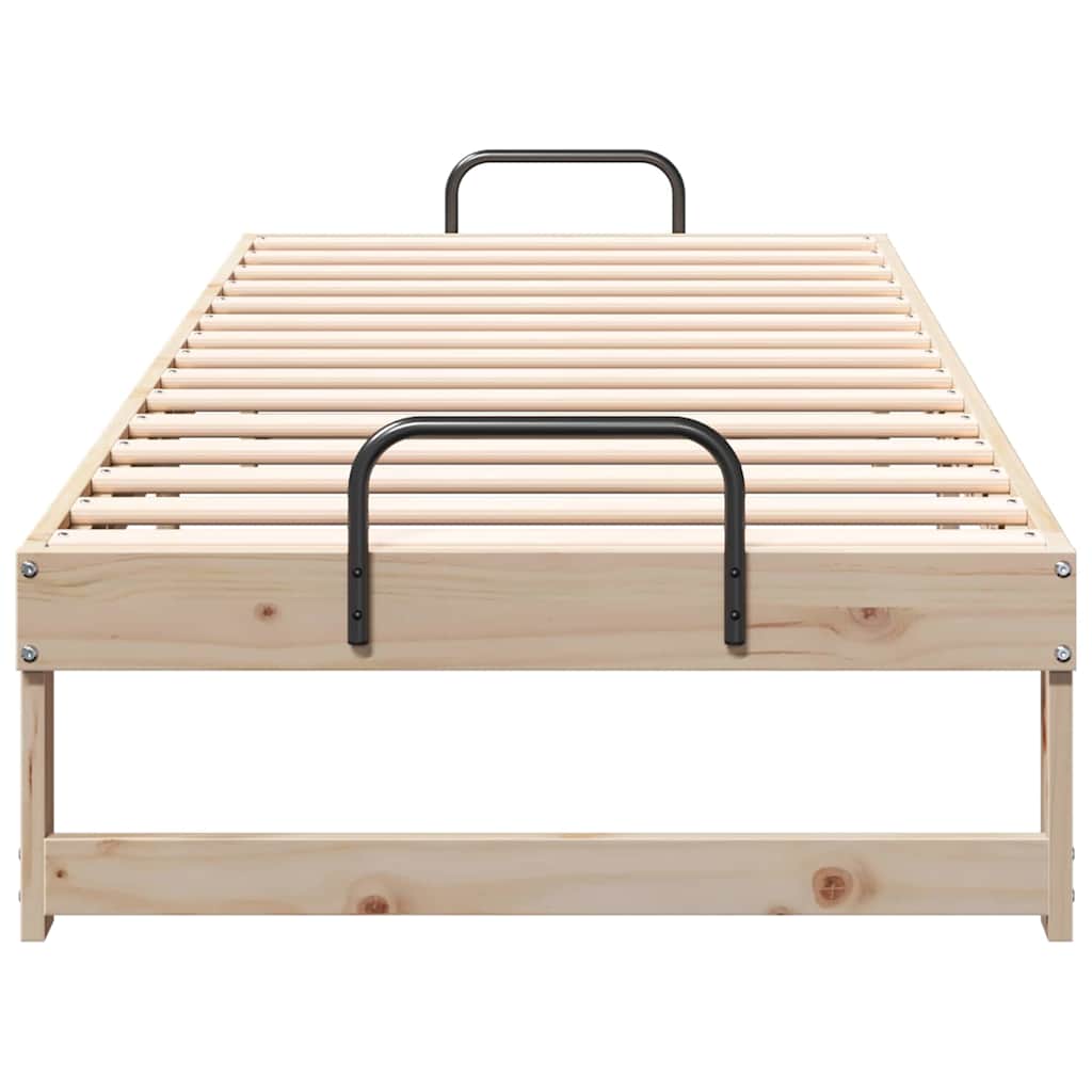 vidaXL Struttura Letto con Manici Marrone Legno di pino massello