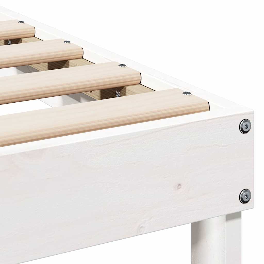 vidaXL Struttura Letto con Manici Bianco Legno di pino massello