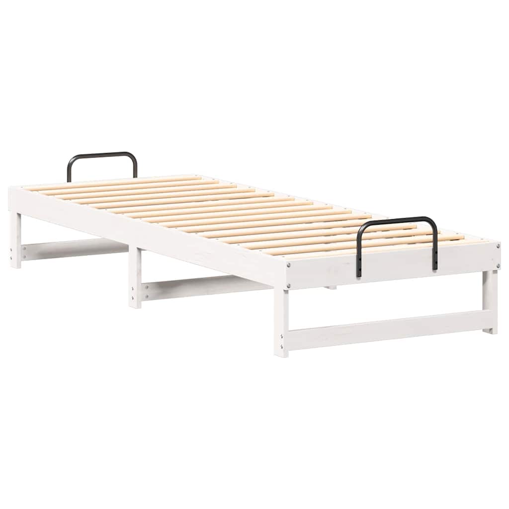 vidaXL Struttura Letto con Manici Bianco Legno di pino massello
