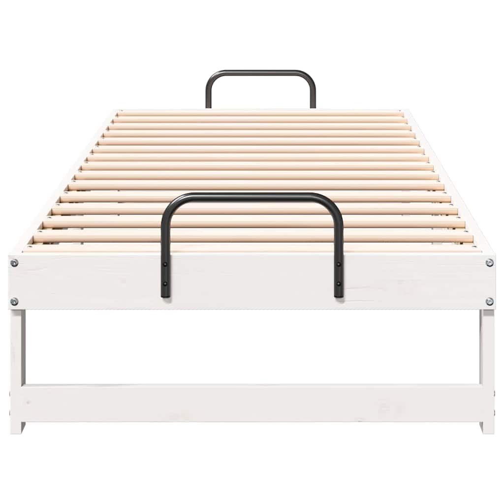 vidaXL Struttura Letto con Manici Bianco Legno di pino massello
