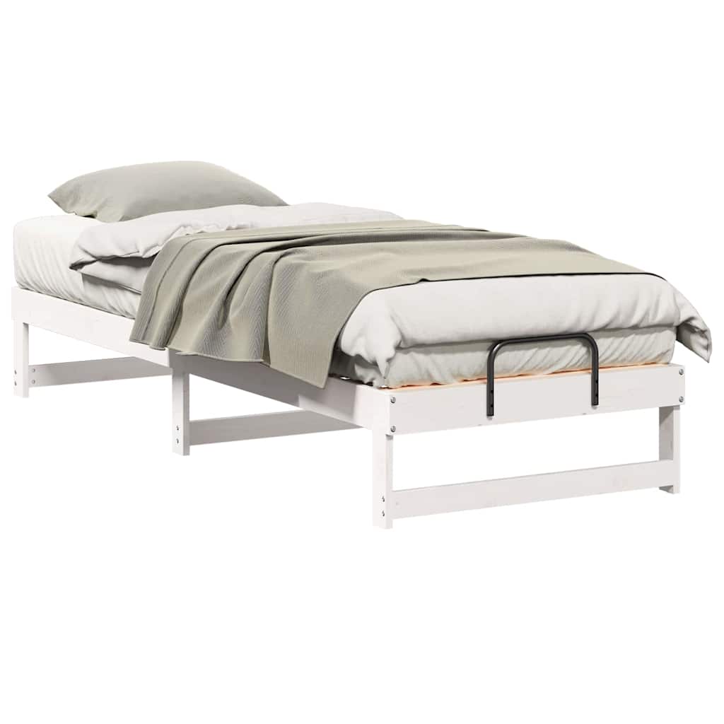 vidaXL Struttura Letto con Manici Bianco Legno di pino massello