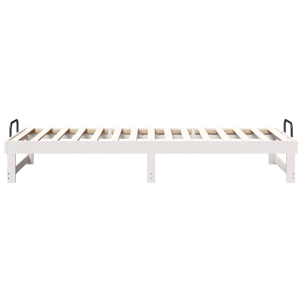 vidaXL Struttura Letto con Manici Bianco Legno di pino massello