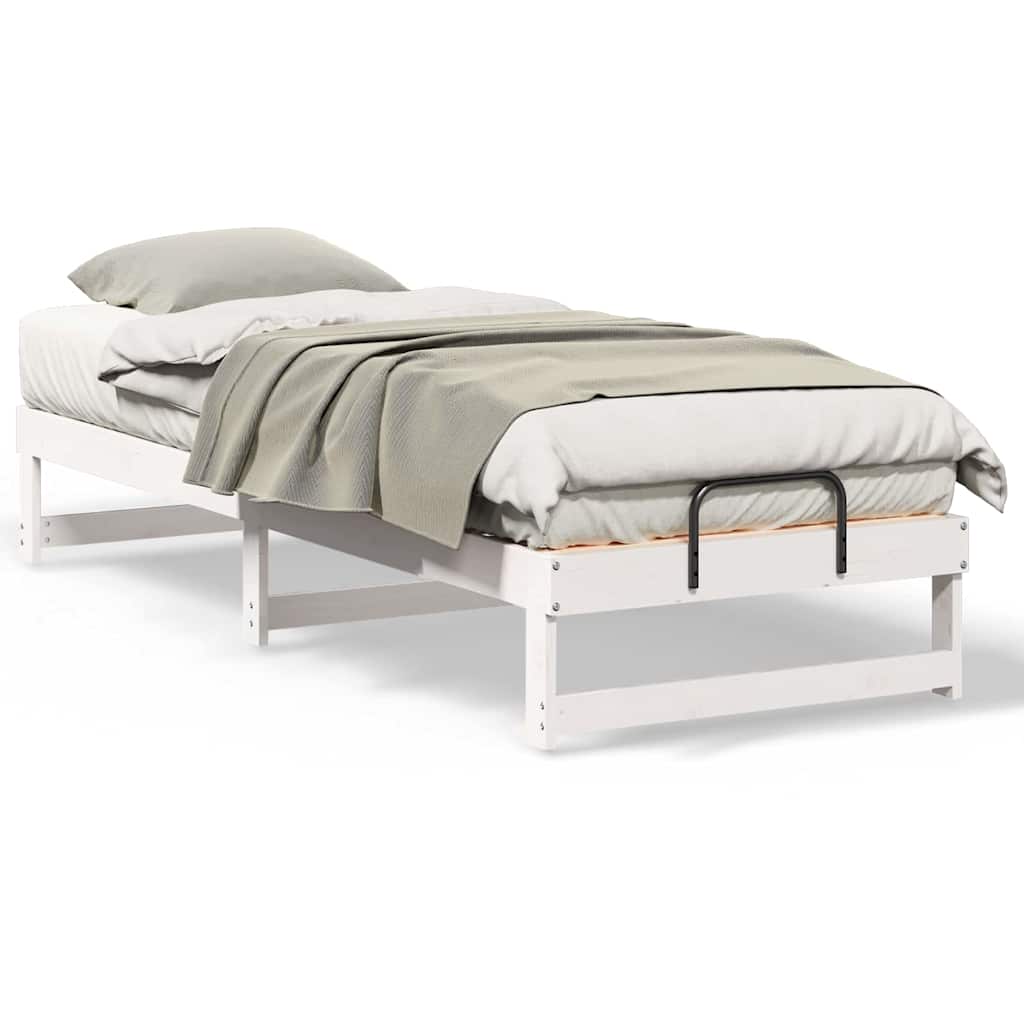vidaXL Struttura Letto con Manici Bianco Legno di pino massello
