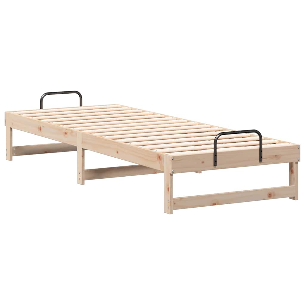 vidaXL Struttura Letto con Manici Marrone Legno di pino massello