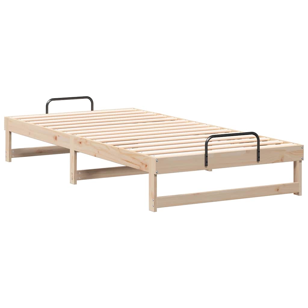 vidaXL Struttura Letto con Manici Marrone Legno di pino massello