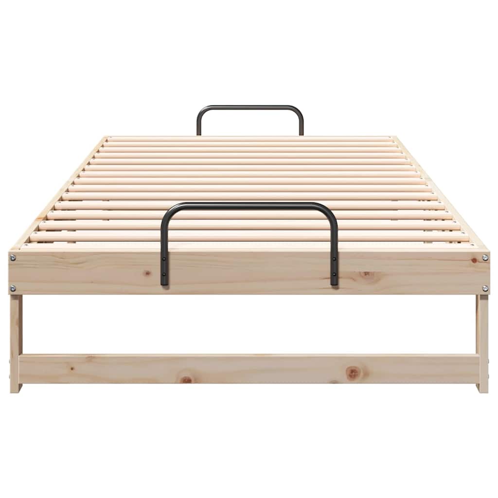 vidaXL Struttura Letto con Manici Marrone Legno di pino massello
