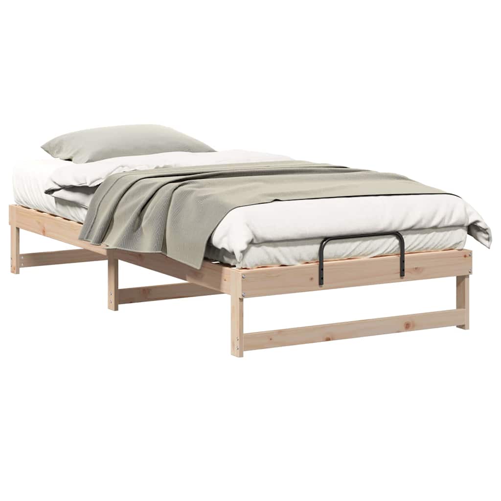 vidaXL Struttura Letto con Manici Marrone Legno di pino massello