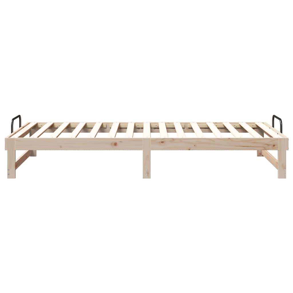 vidaXL Struttura Letto con Manici Marrone Legno di pino massello