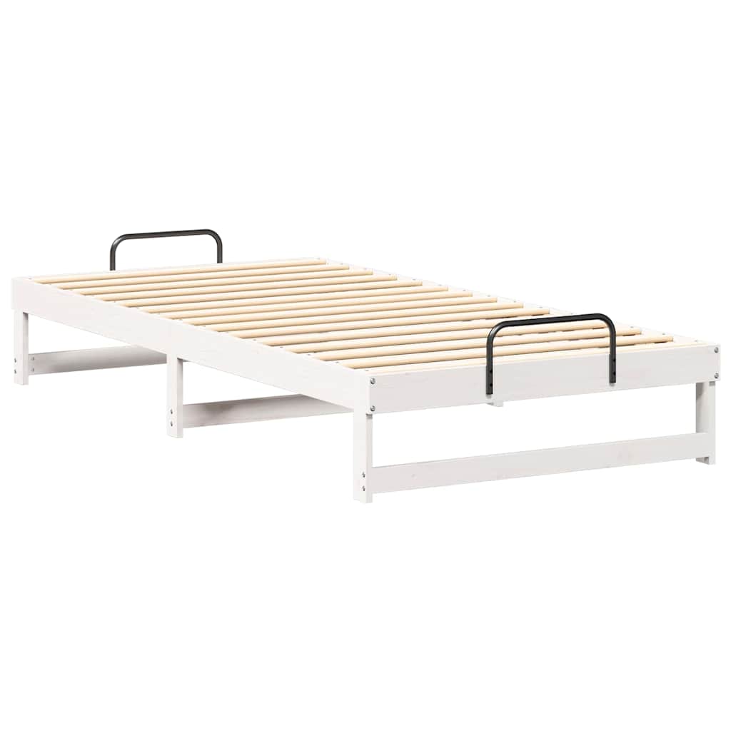 vidaXL Struttura Letto con Manici Bianco Legno di pino massello