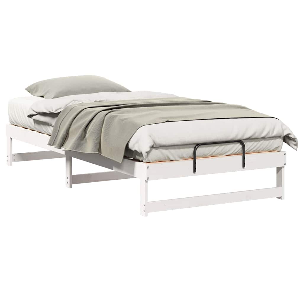 vidaXL Struttura Letto con Manici Bianco Legno di pino massello