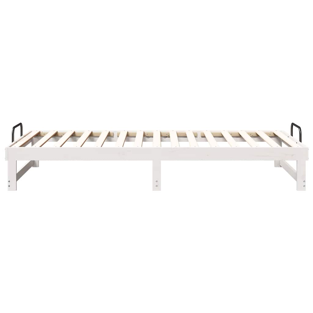 vidaXL Struttura Letto con Manici Bianco Legno di pino massello