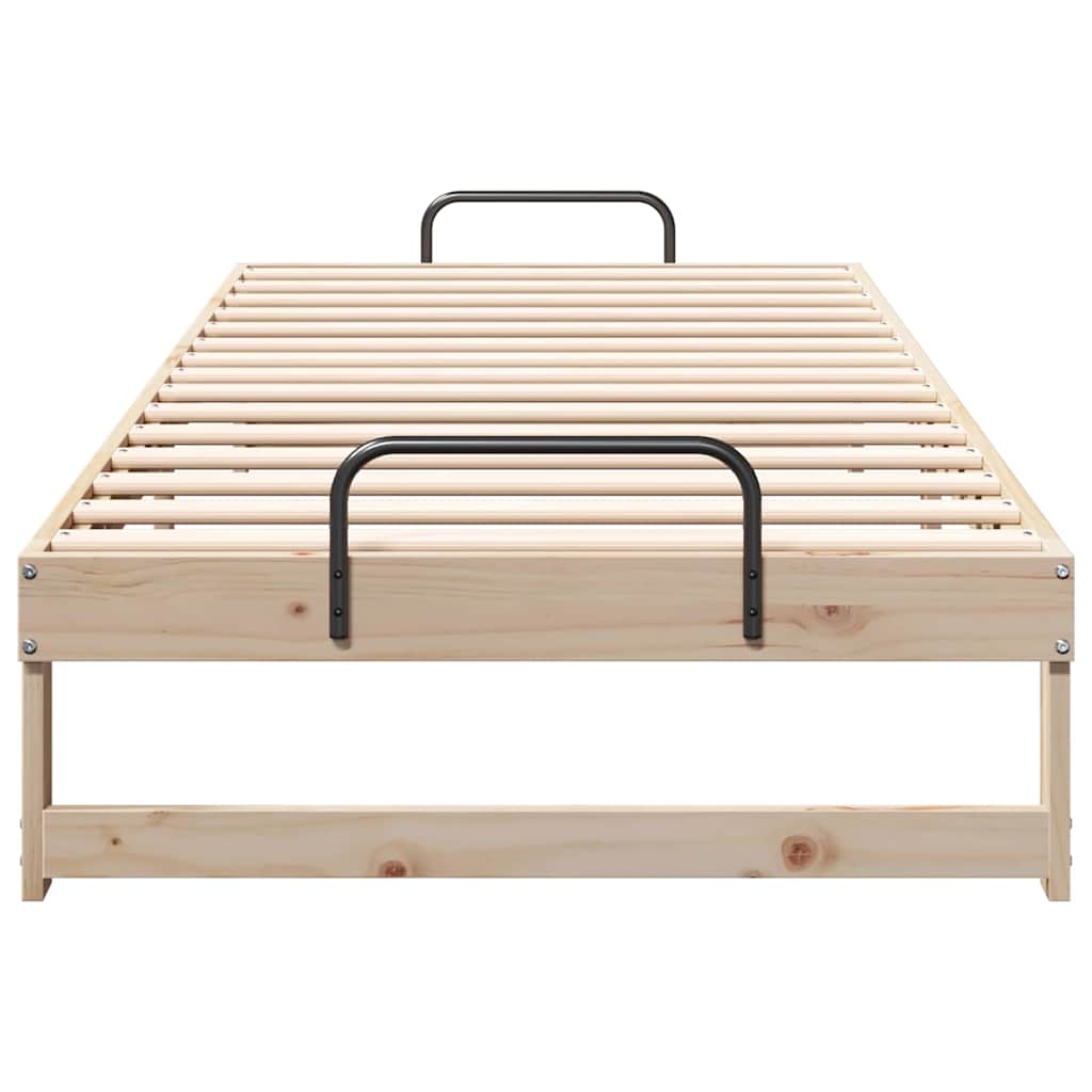 vidaXL Struttura Letto con Manici Marrone Legno di pino massello