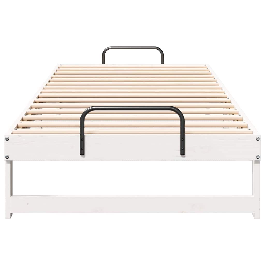 vidaXL Struttura Letto con Manici Bianco Legno di pino massello