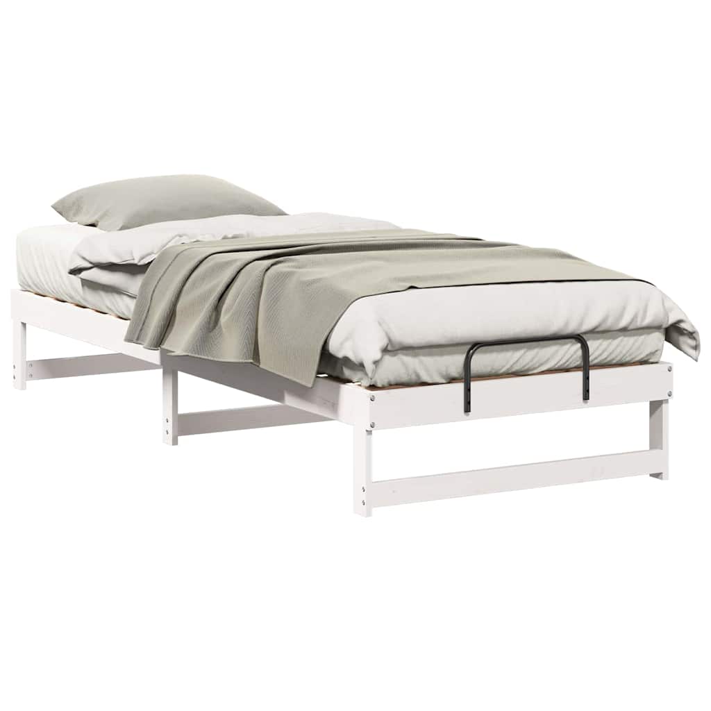 vidaXL Struttura Letto con Manici Bianco Legno di pino massello