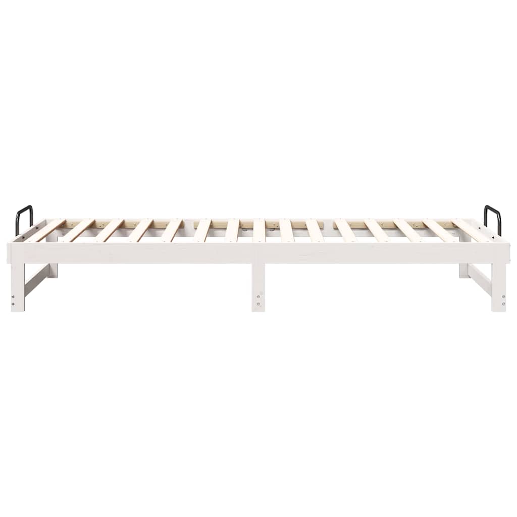 vidaXL Struttura Letto con Manici Bianco Legno di pino massello
