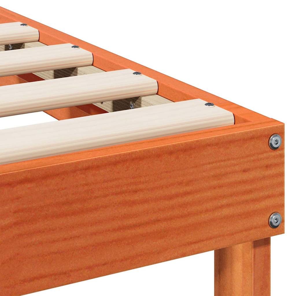 vidaXL Struttura Letto con Manici Marrone Legno di pino massello
