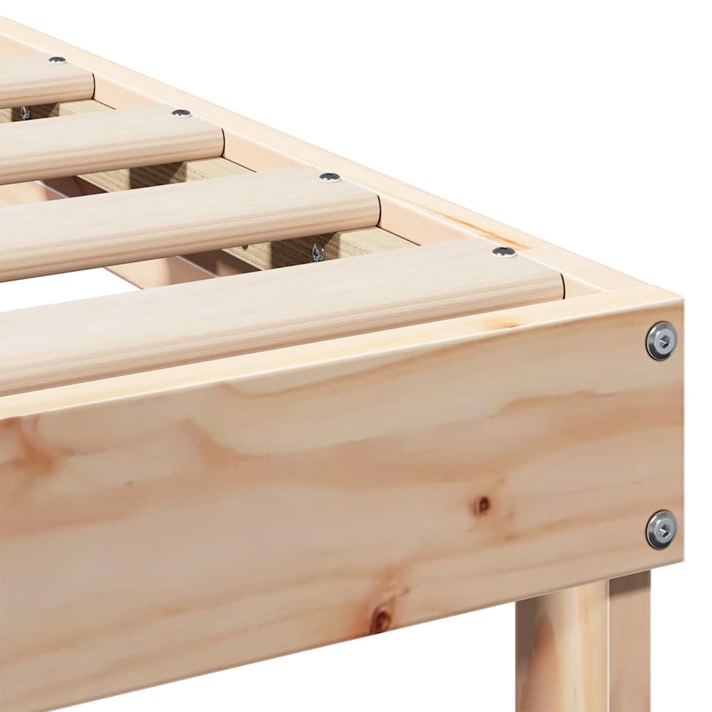 vidaXL Struttura Letto con Manici Marrone Legno di pino massello