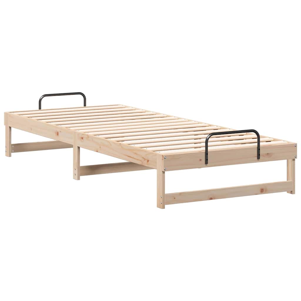 vidaXL Struttura Letto con Manici Marrone Legno di pino massello